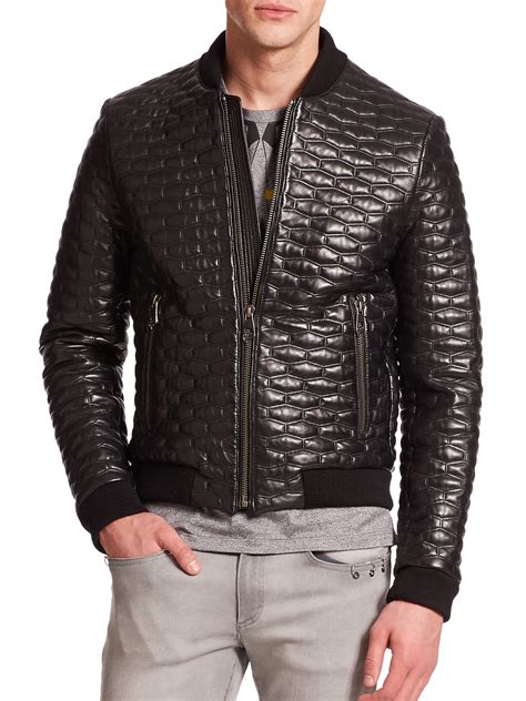 versace men's leather jacket|Versace men's suits price.